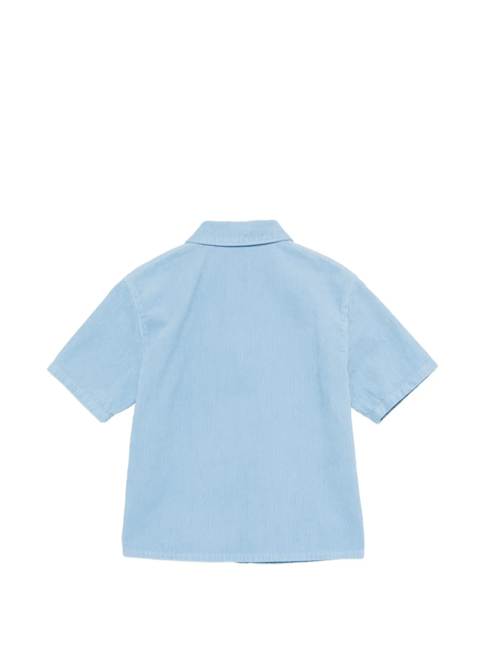 Gucci Kids Ribfluwelen shirt met logopatch Blauw