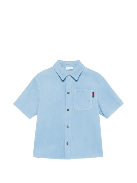 Gucci Kids camisa de pana con parche del logo