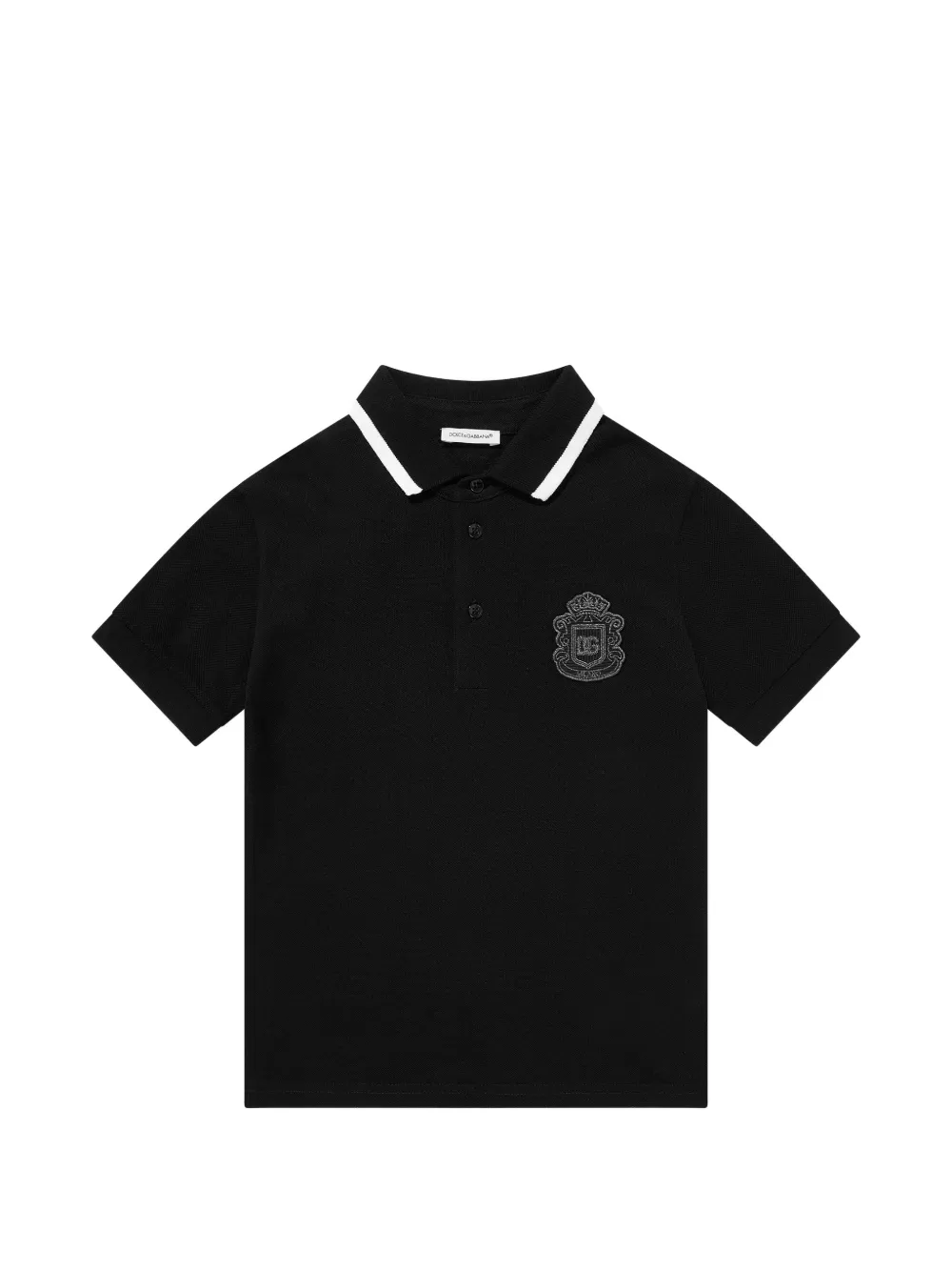 Dolce & Gabbana Kids logo-embroidered polo shirt - Nero