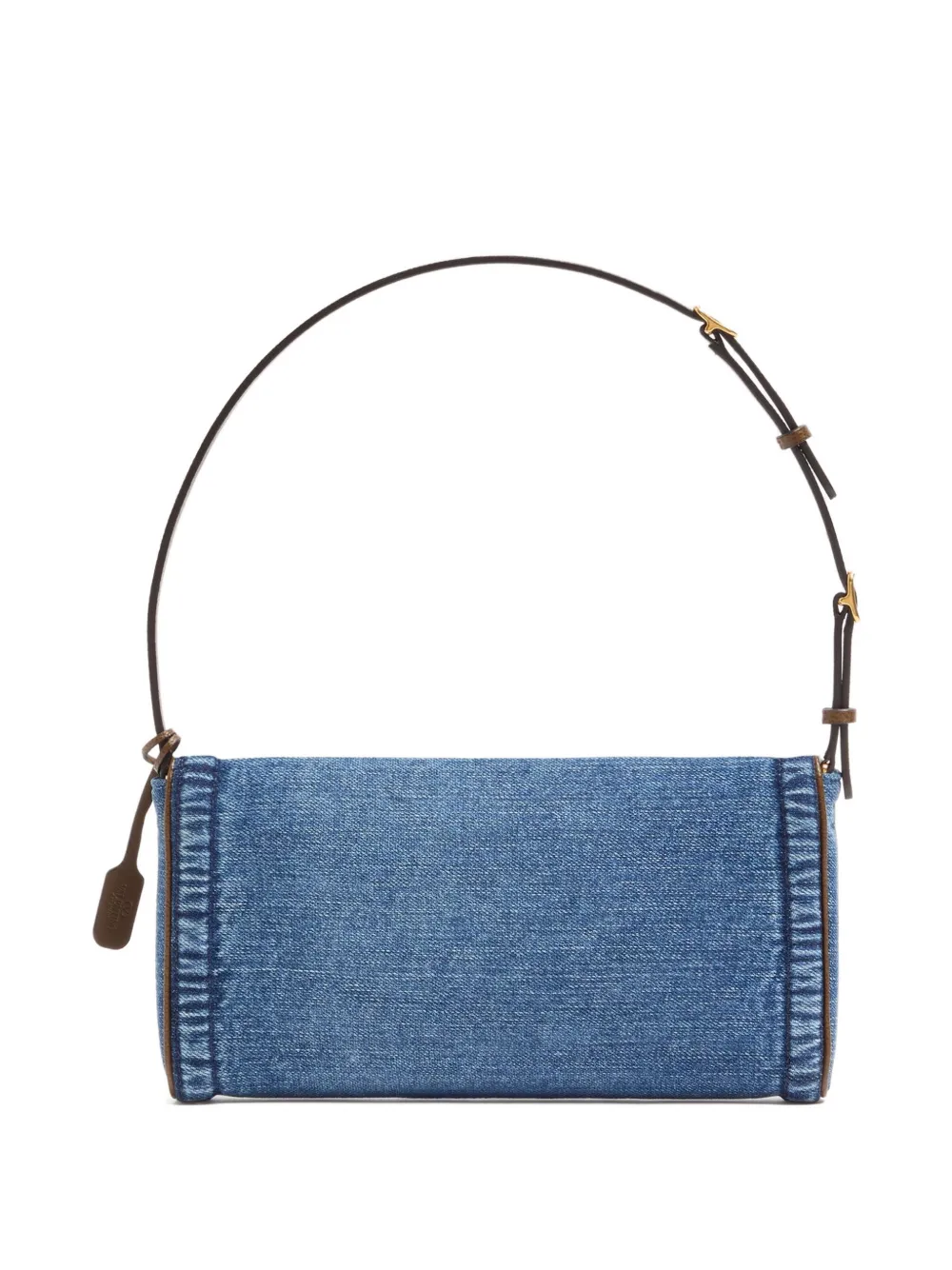 Valentino Garavani Kleine DeVain denim schoudertas Blauw