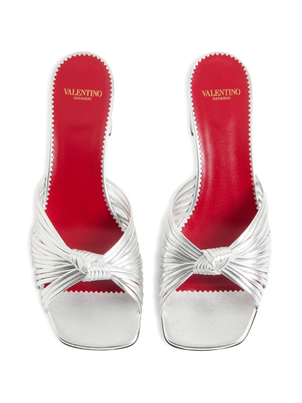 Valentino Garavani Annet sandalen van gelamineerd nappaleer Zilver