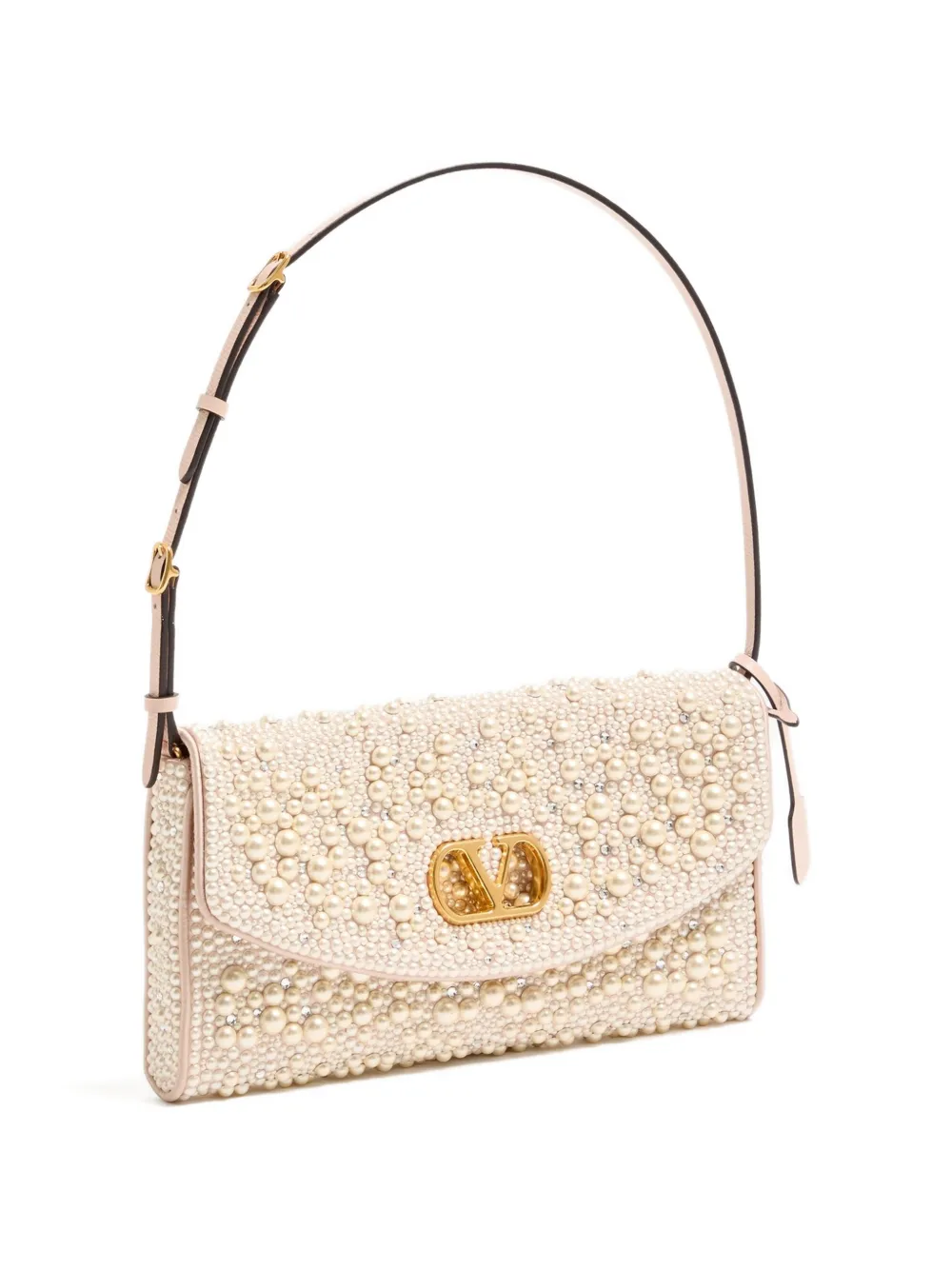 Valentino Garavani Kleine DeVain schoudertas Beige