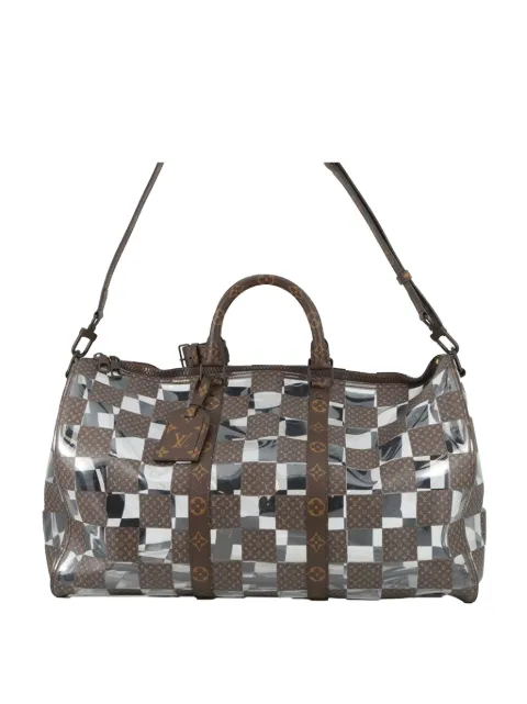 Louis Vuitton Pre-Owned 2021-2025 PVC and Monogram Chess Keepall Bandouliere 50 travel bag