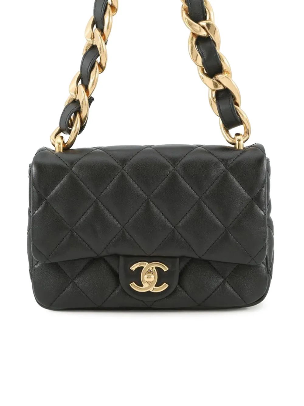 CHANEL Pre-Owned 2021-2025 Small Quilted Lambskin Funky Town Flap shoulder bag - Nero