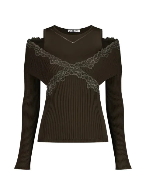VAILLANT STUDIO split lace long-sleeve top
