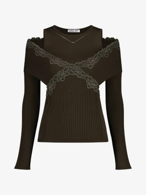 VAILLANT STUDIO split lace long-sleeve top
