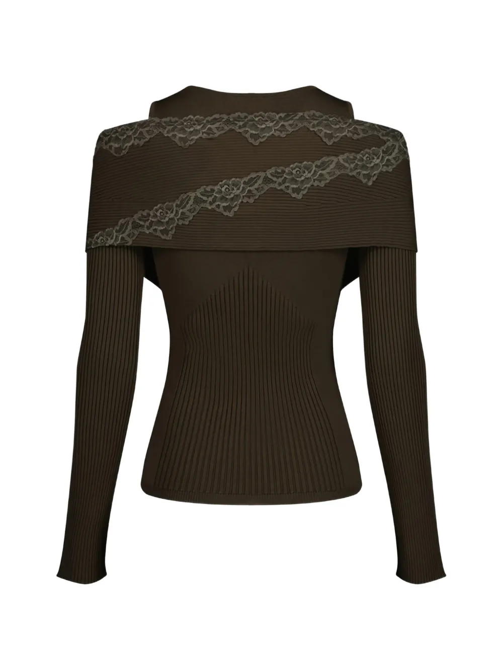 Split Lace Long-Sleeve Top