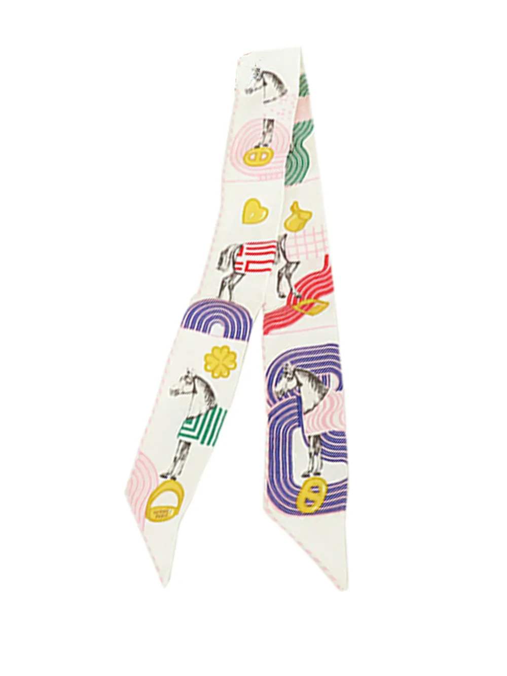 Hermès Pre-Owned 2000-2025 Garde Robe Pop Silk Twilly Scarf scarves - Bianco