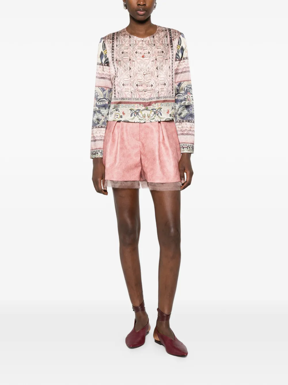  Hui Milano Pleated Shorts - Pink 