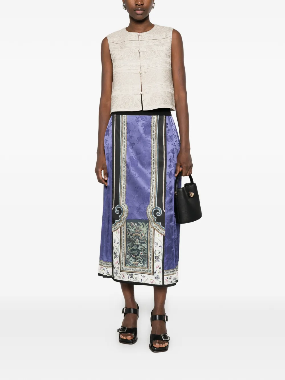  Hui Milano Patterned Buttoned Waistcoat - Neutrals 