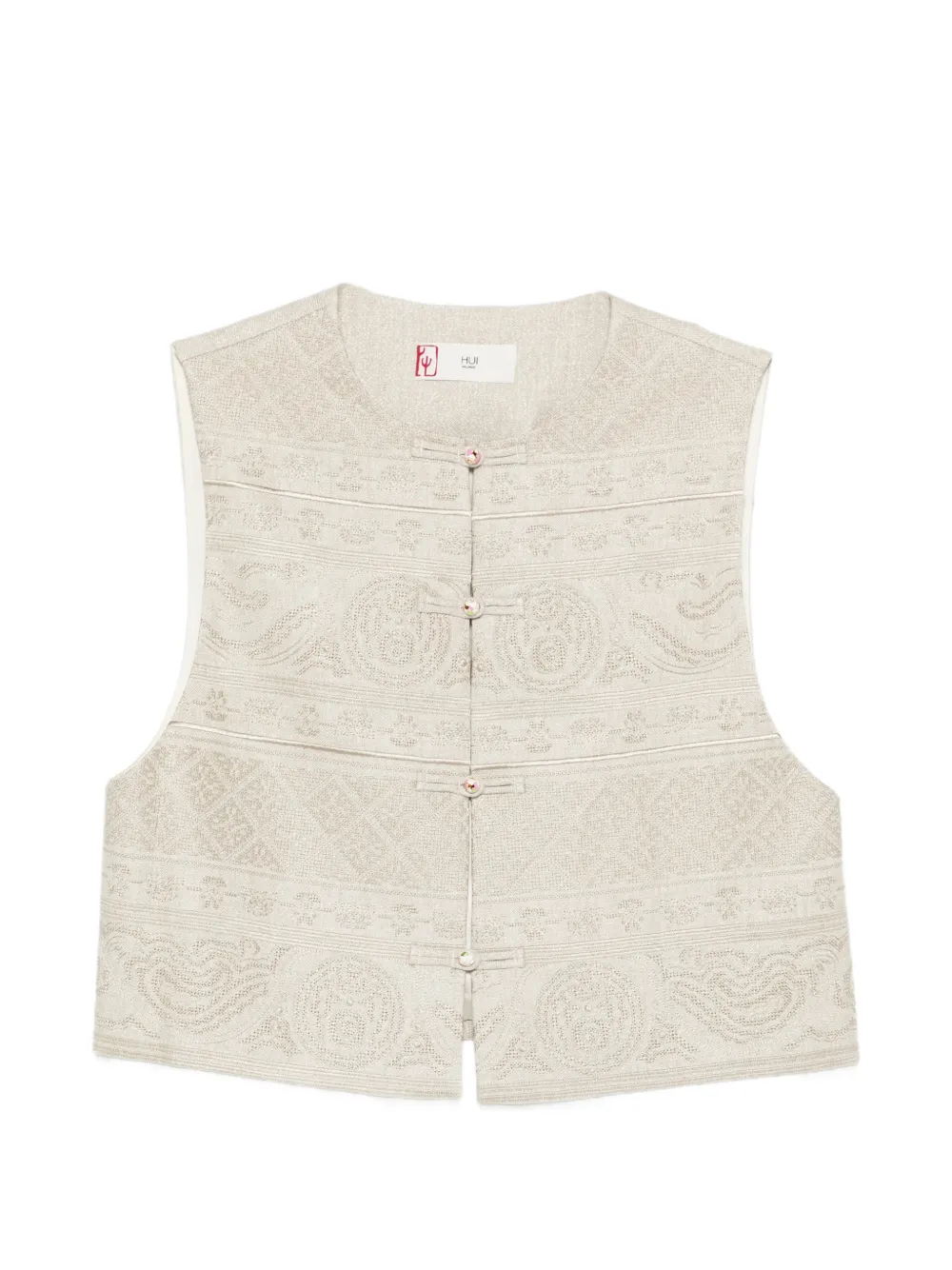 HUI MILANO patterned buttoned waistcoat - Toni neutri