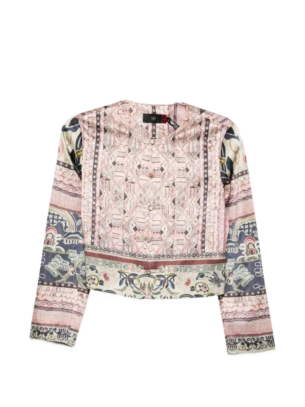 HUI MILANO floral-detail shirt - Rosa