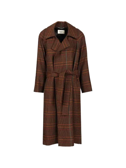 Saint Laurent plaid belted coat