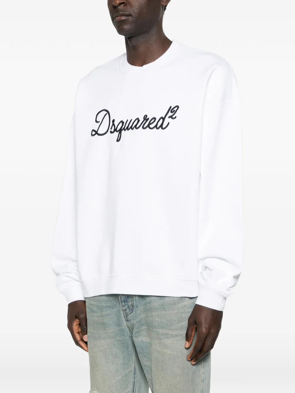 DSQUARED2 Sweater met geborduurd logo Wit