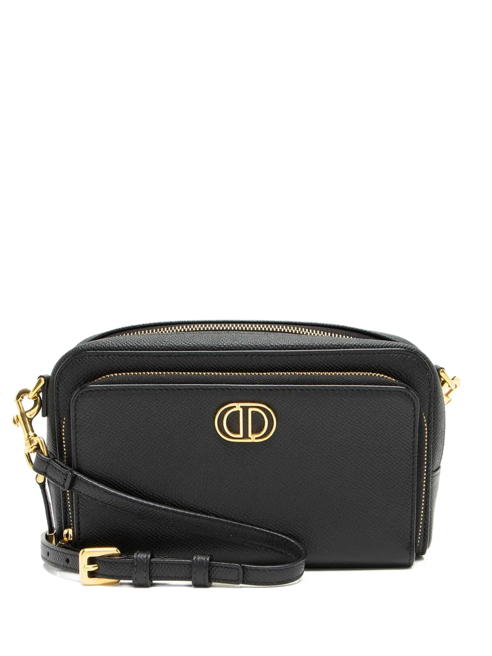 Christian Dior Pre-Owned 2022 Caro pebbled-leather double-pouch crossbody bag - Blu