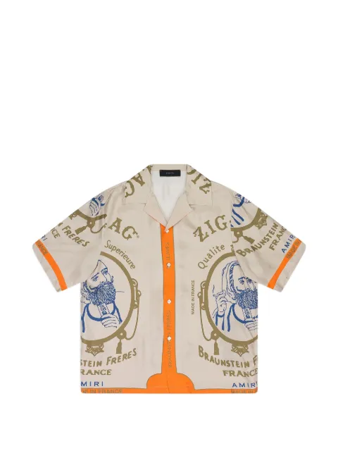 AMIRI x Zig-Zag silkeskjorte med grafisk tryk