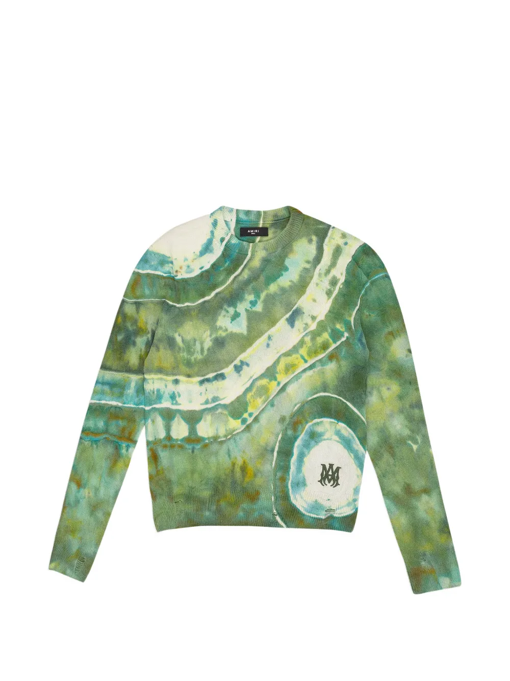 AMIRI Ma Tie Dye Cashmere Crewneck Sweatshirt “Green”