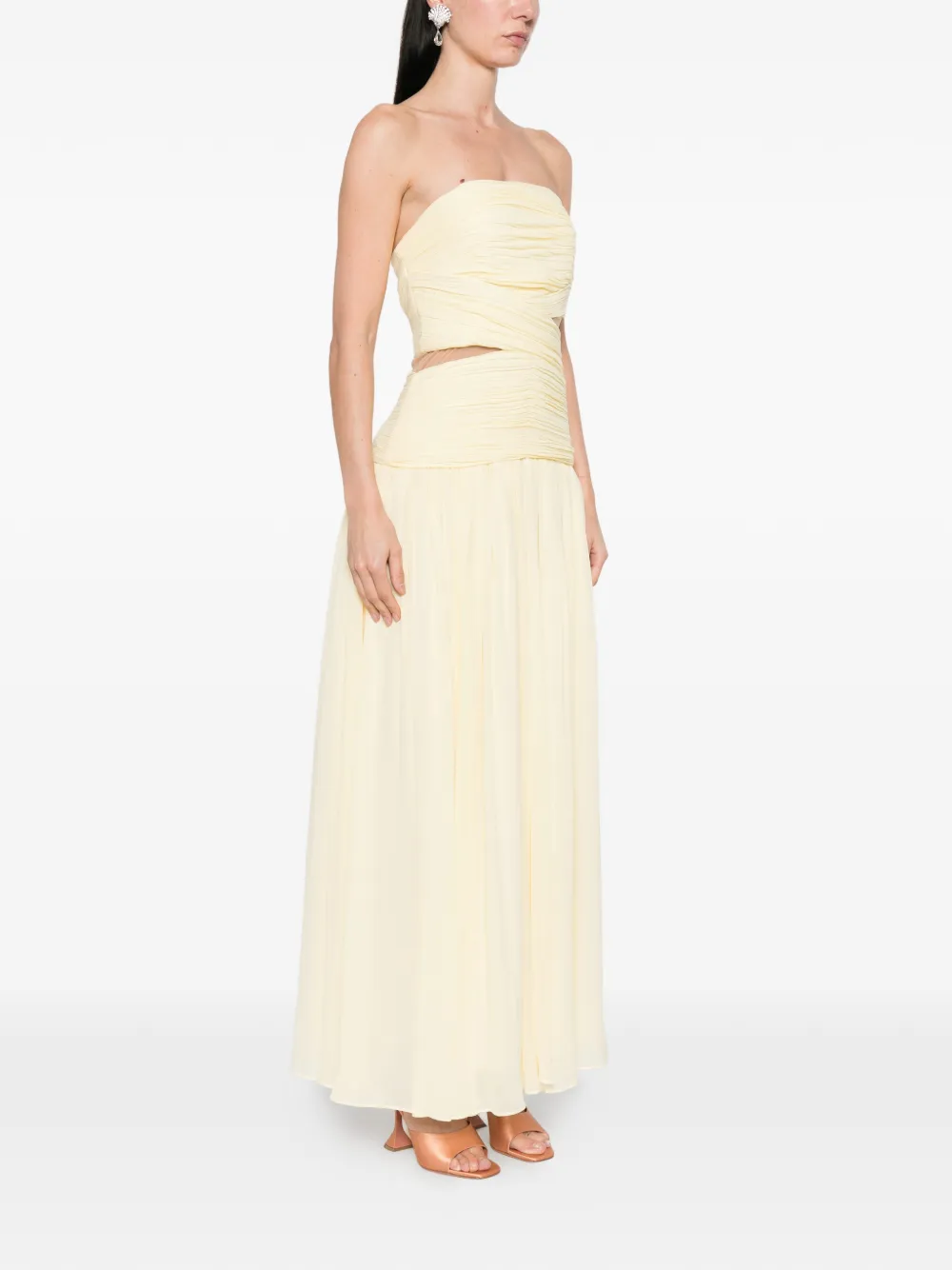  Self-portrait Strapless Maxi Dress - Yellow 