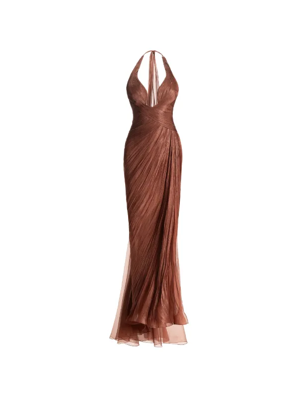 brown maxi dress with slit Lottie Slinky Maxi Dress With Split - Chocolate