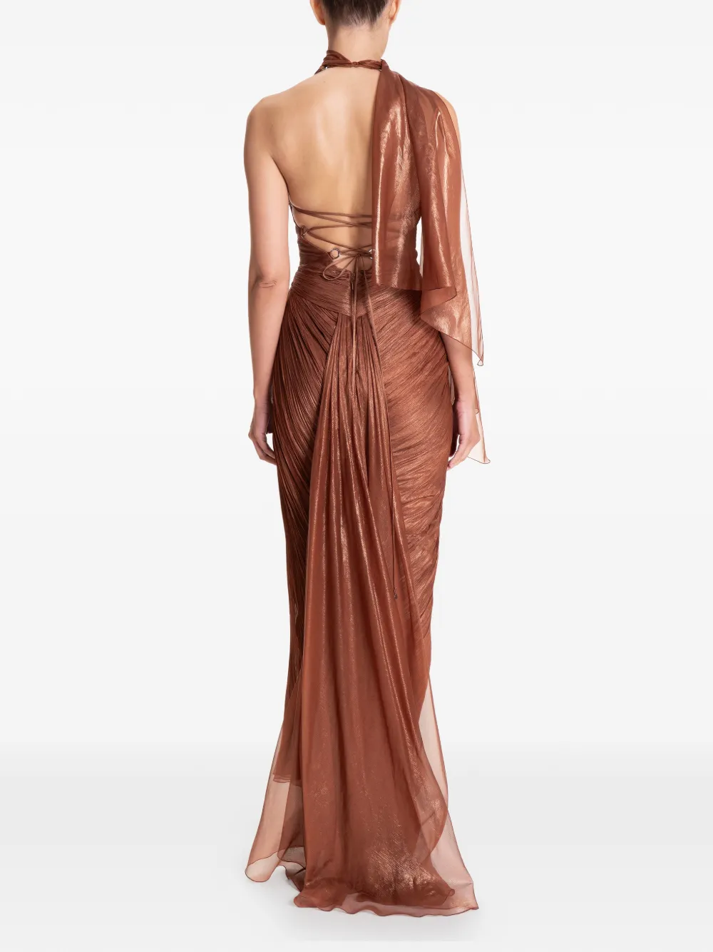 Maria Lucia Hohan Milagros ouwloze maxi-jurk met split Bruin