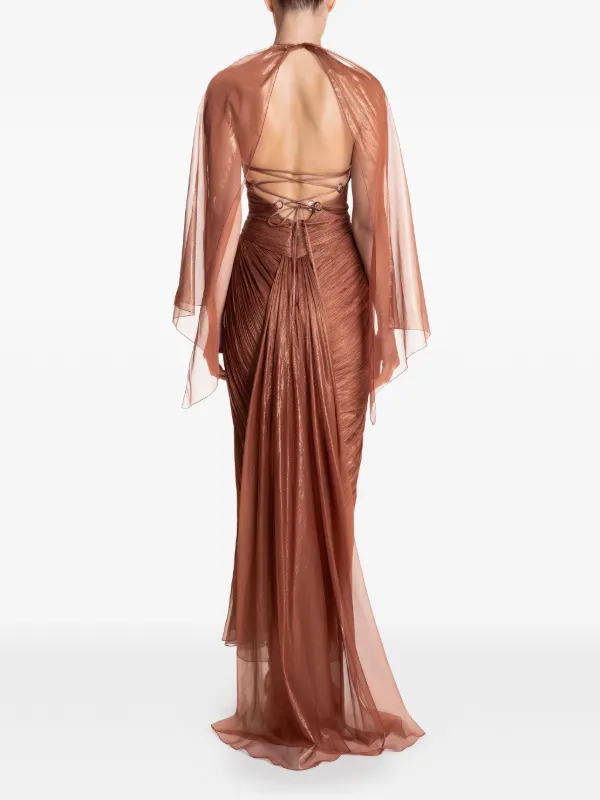 Maria Lucia Hohan Milagros Sleeveless Slit Maxi Dress | Brown | FARFETCH