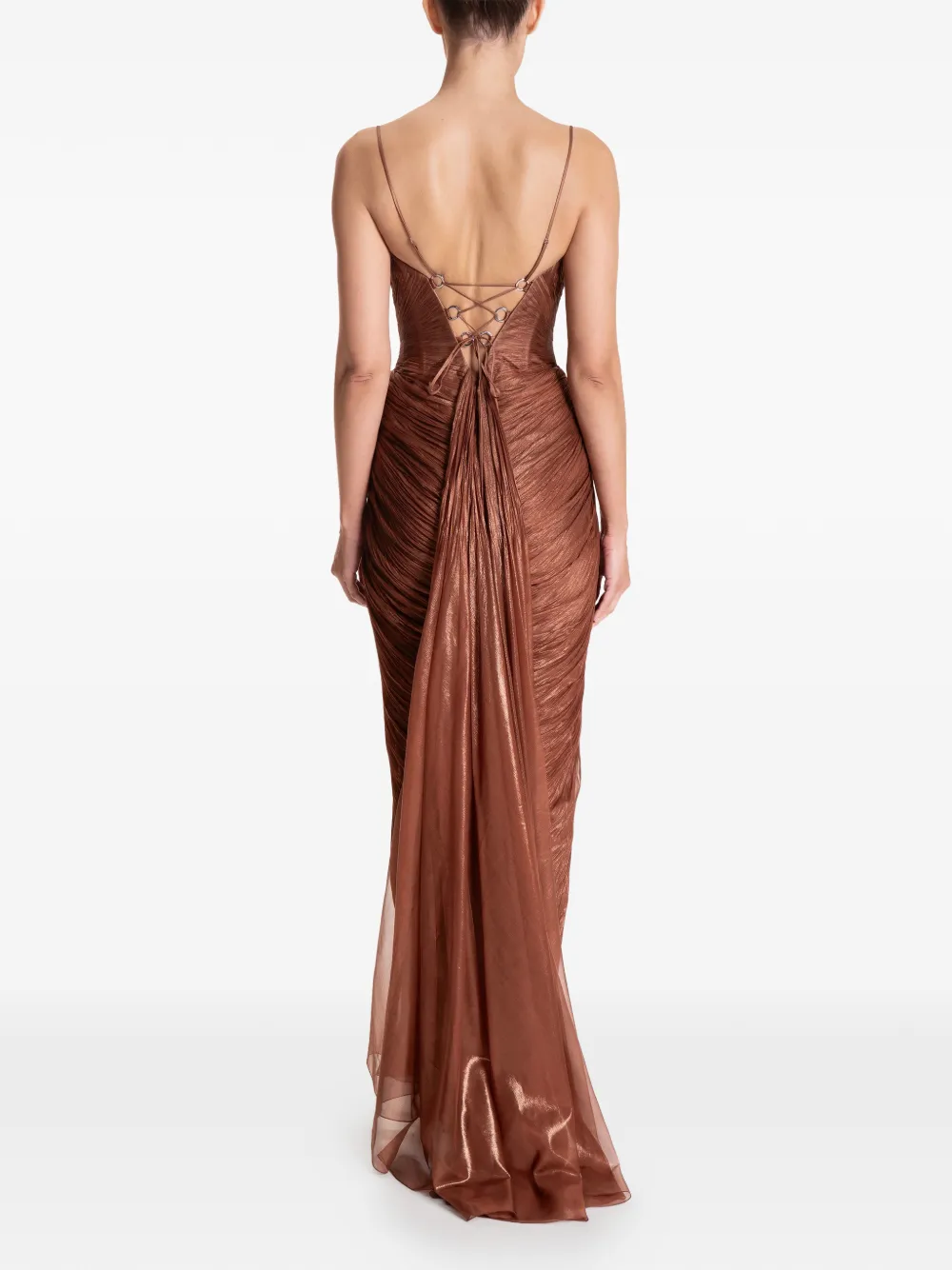 Maria Lucia Hohan Cecilia maxi-jurk met V-hals Bruin