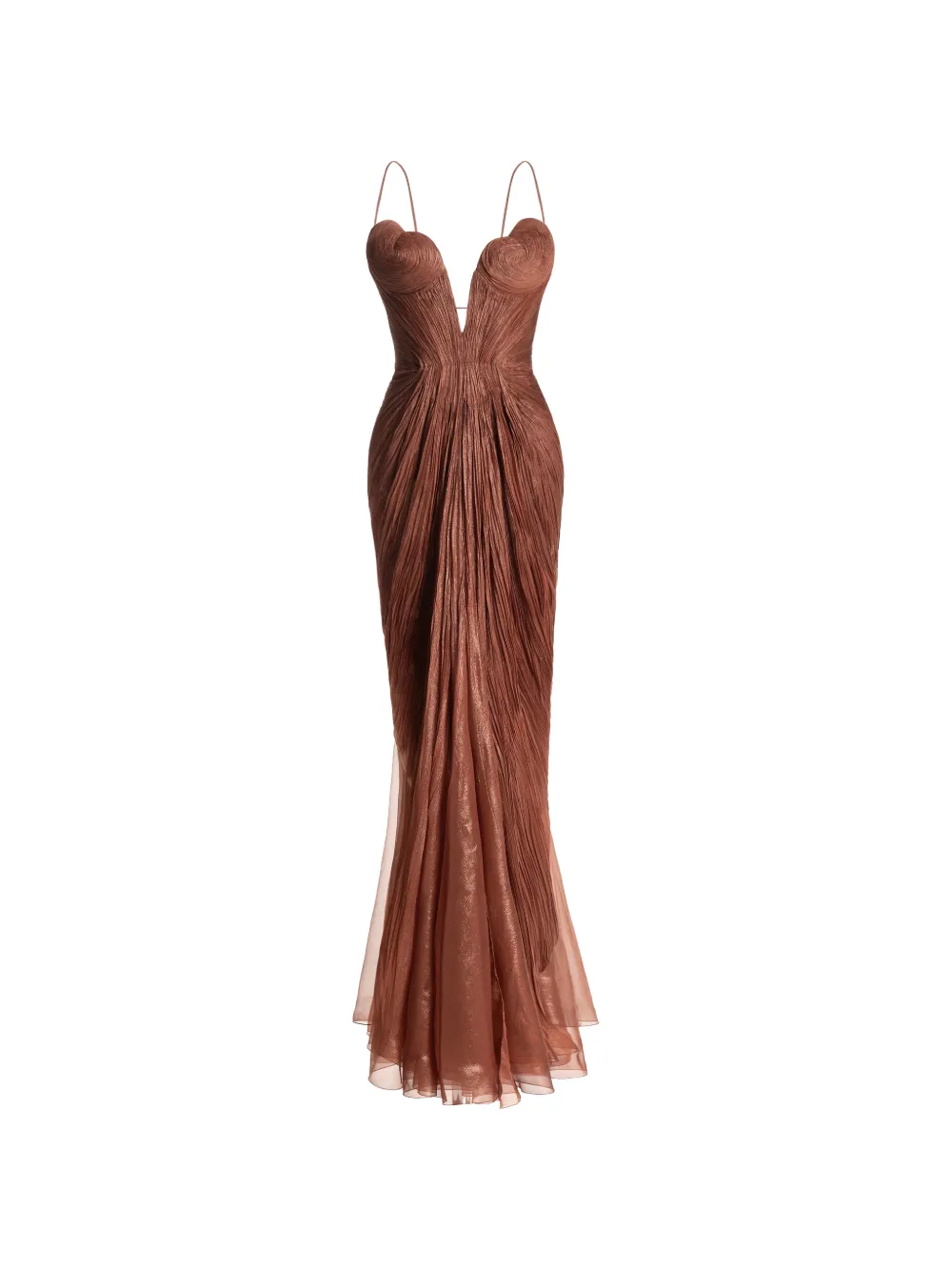 Maria Lucia Hohan Abito lungo Cecilia con scollo a V - Marrone