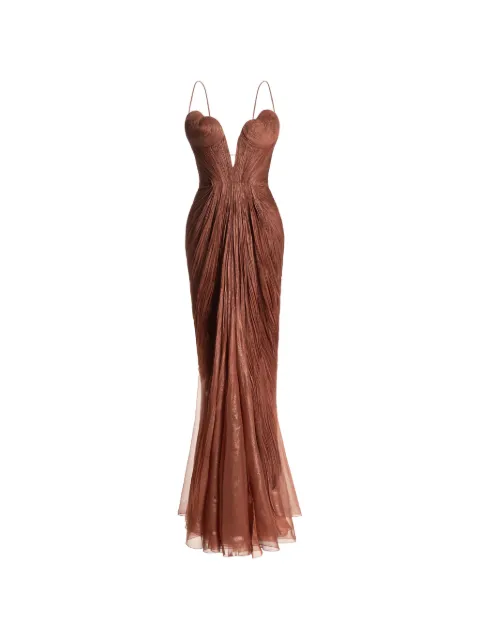 Maria Lucia Hohan robe longue Cecilia à col v