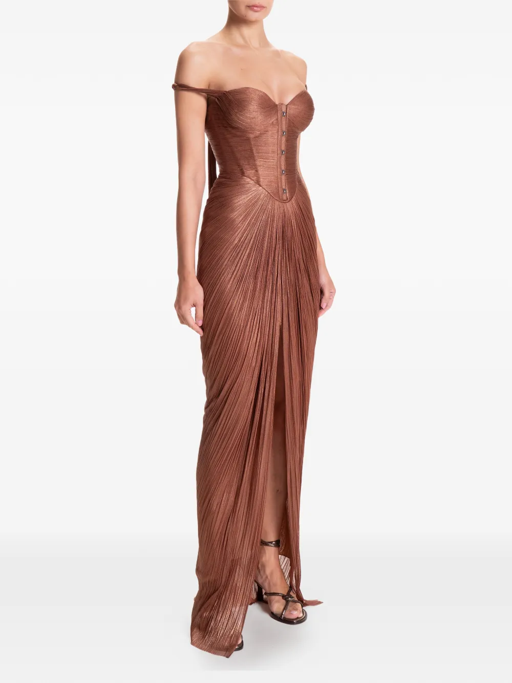 Maria Lucia Hohan Susies maxi-jurk met korset detail Bruin