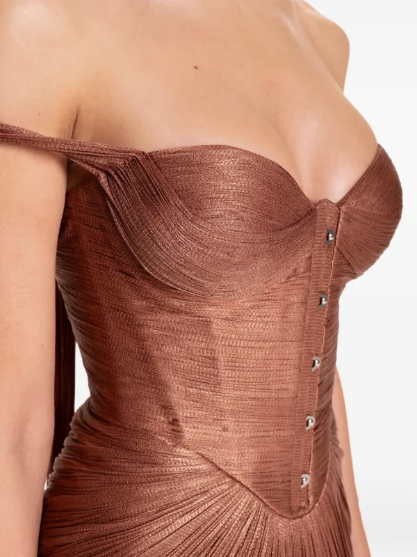 Maria Lucia Hohan Susies corset-detail Maxi Dress | Brown | FARFETCH