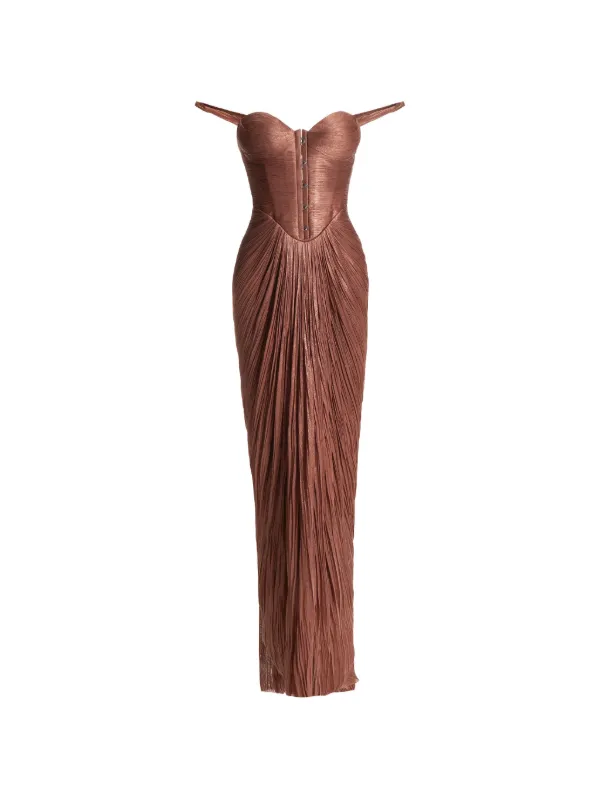 Maria Lucia Hohan Susies corset-detail Maxi Dress | Brown | FARFETCH IE