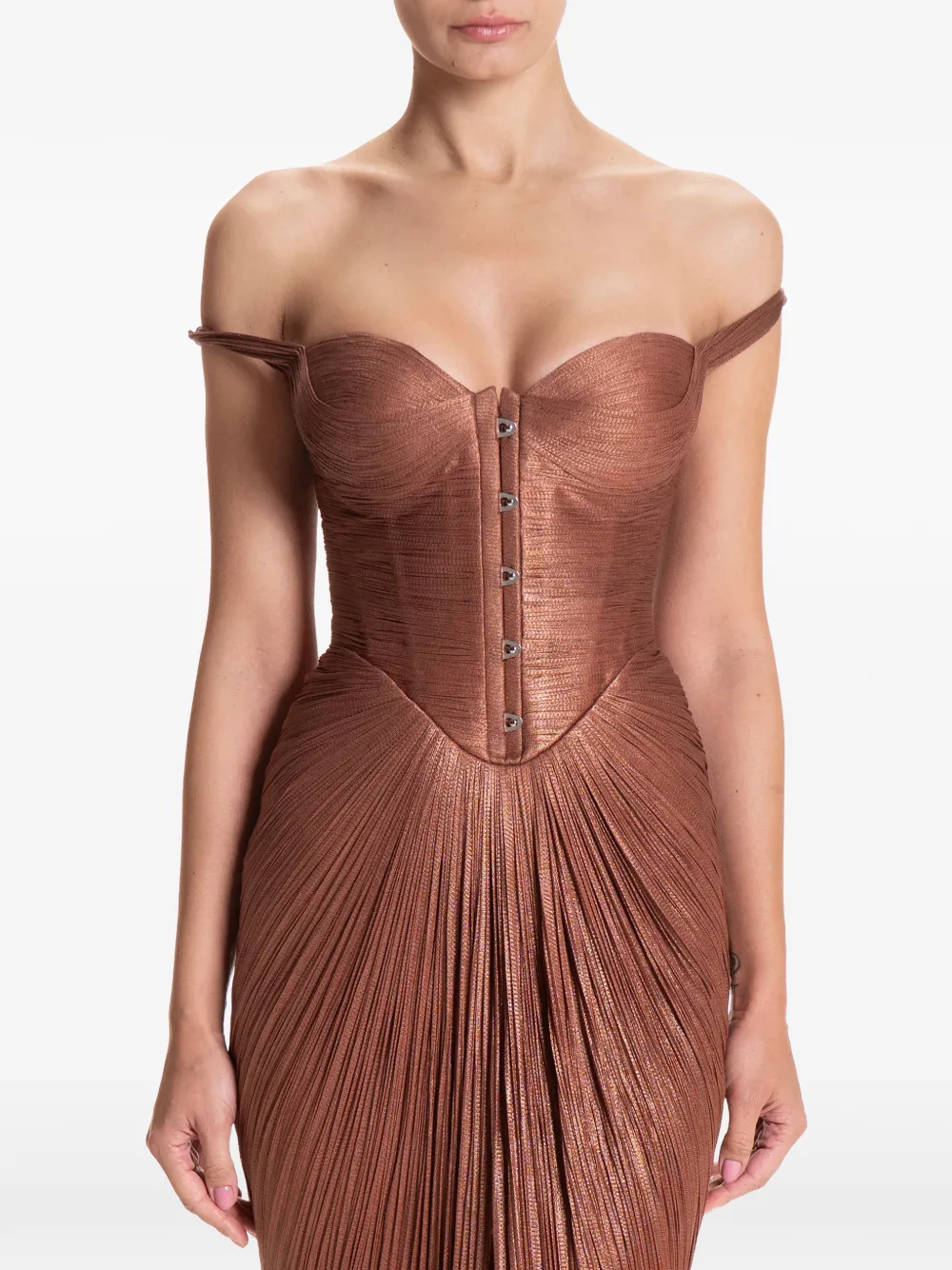 Maria Lucia Hohan Susies maxi-jurk met korset detail Bruin