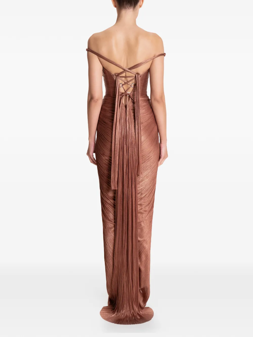 Maria Lucia Hohan Susies maxi-jurk met korset detail Bruin
