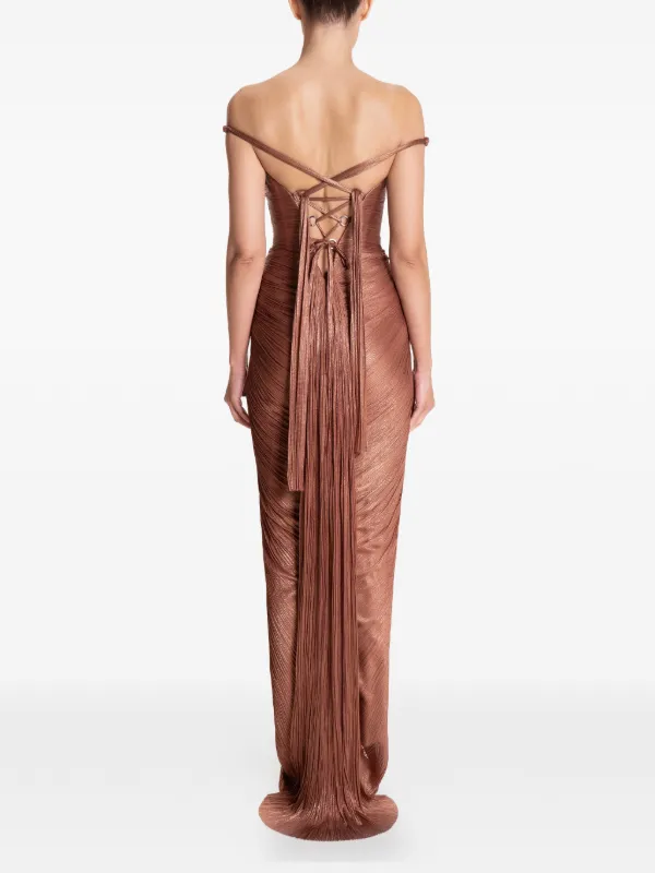 corset detail maxi dress Women's Baby Pink Bandeau Corset Drape Detail Maxi Dress