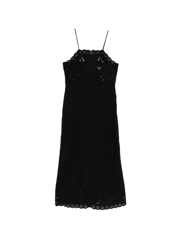 Isabel Marant Nelsane Buttoned Midi Dress in Black