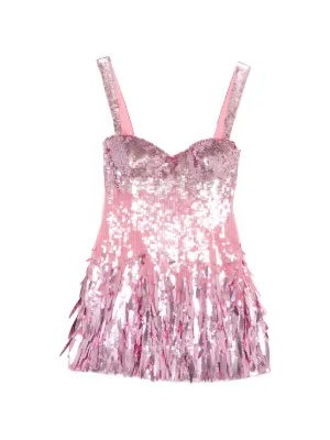 Retrofete feather-detail Mini Dress | Pink | FARFETCH NO