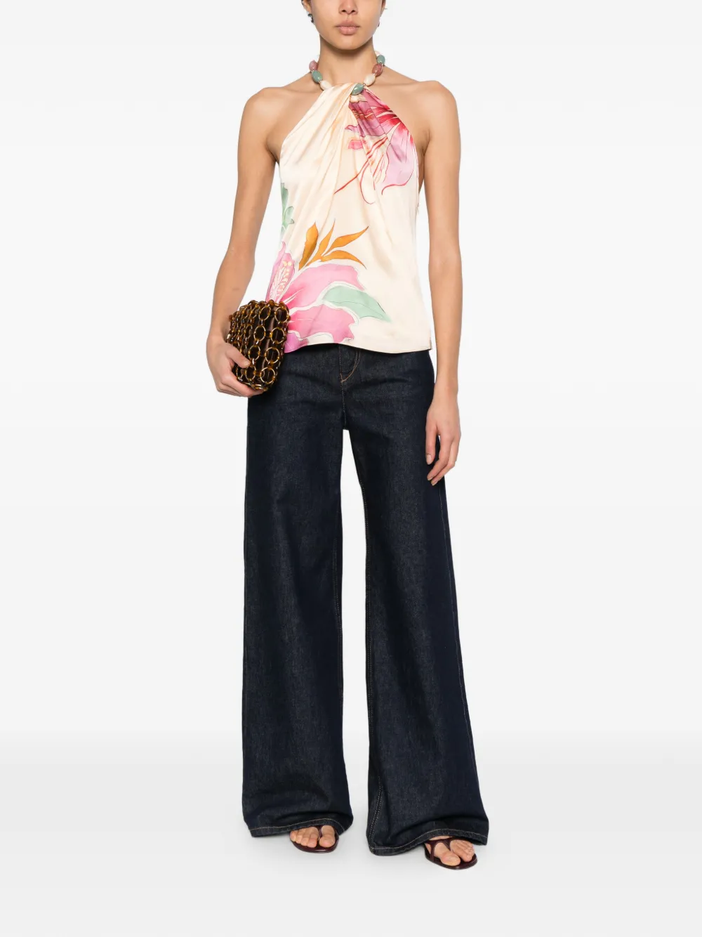  Retrofete Milani Floral Top - Neutrals 