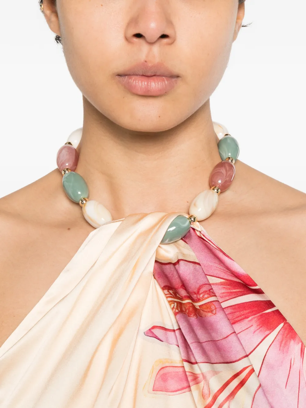 Retrofete Milani top met bloemenprint Beige