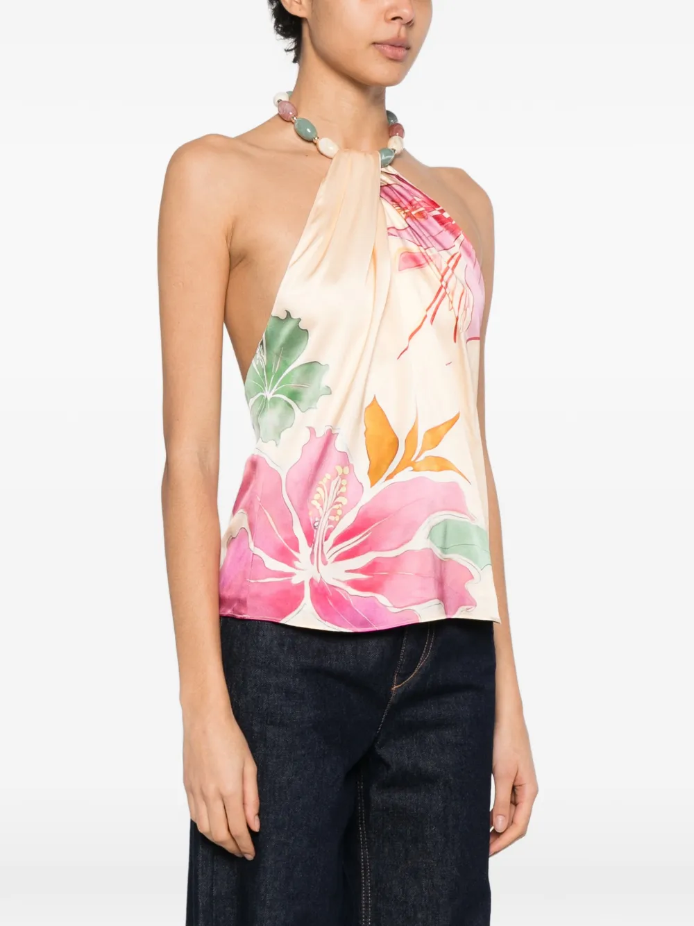  Retrofete Milani Floral Top - Neutrals 