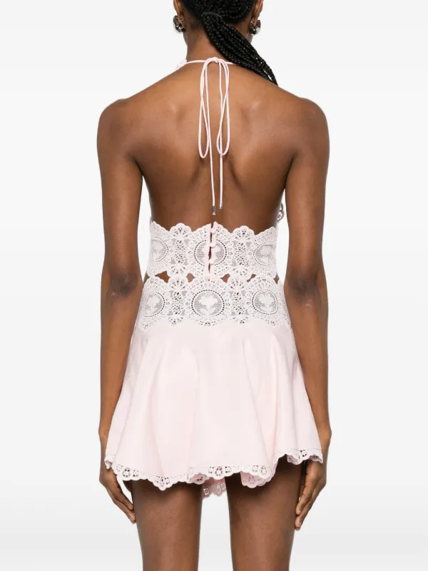Retrofete Kismet lace-trim halter-neck Top | Pink | FARFETCH AO