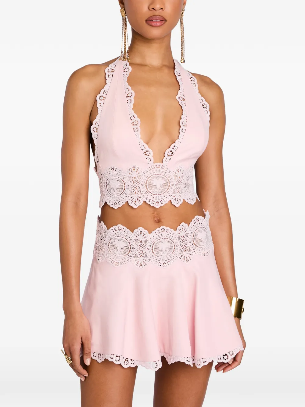Retrofete Kismet lace-trim top - Rosa