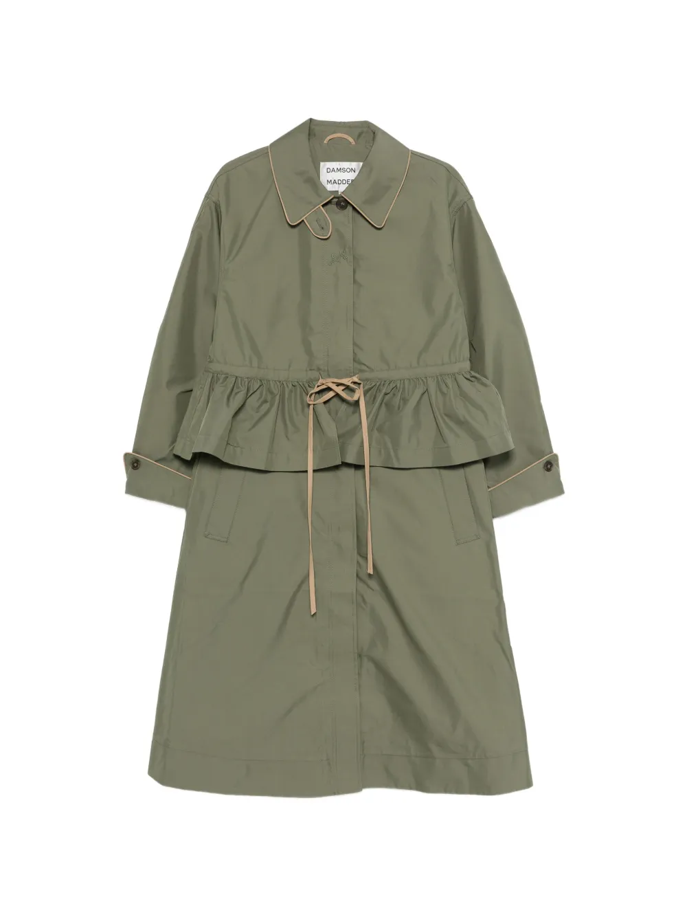 DAMSON MADDER Myrtle ruffled trench - Verde