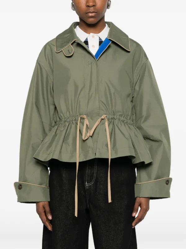 DAMSON MADDER Myrtle Ruffled Coat | Green | FARFETCH