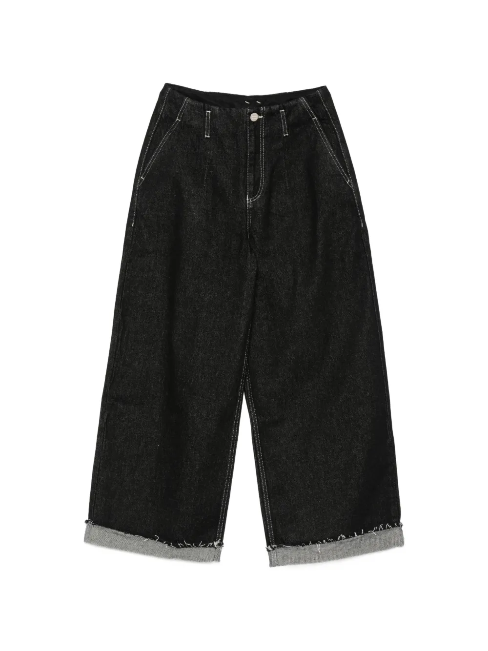 DAMSON MADDER Pacal frayed loose-fit jeans - Nero