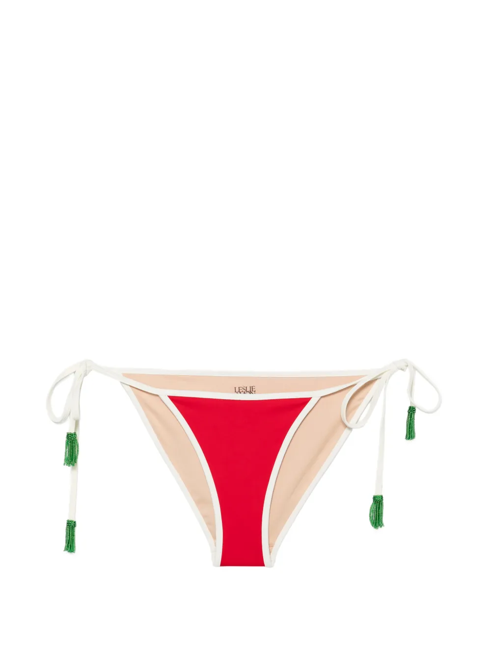 Leslie Amon beaded-tassel bikini bottoms - Rot