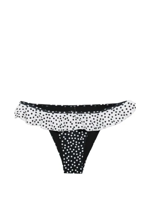 Leslie Amon Cynthia polka-dot ruffled bikini bottoms
