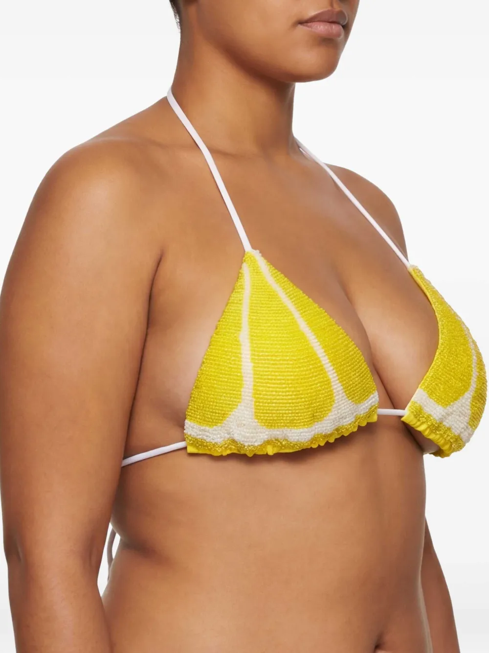Leslie Amon Lemon Slice bikinitop met kralen Geel