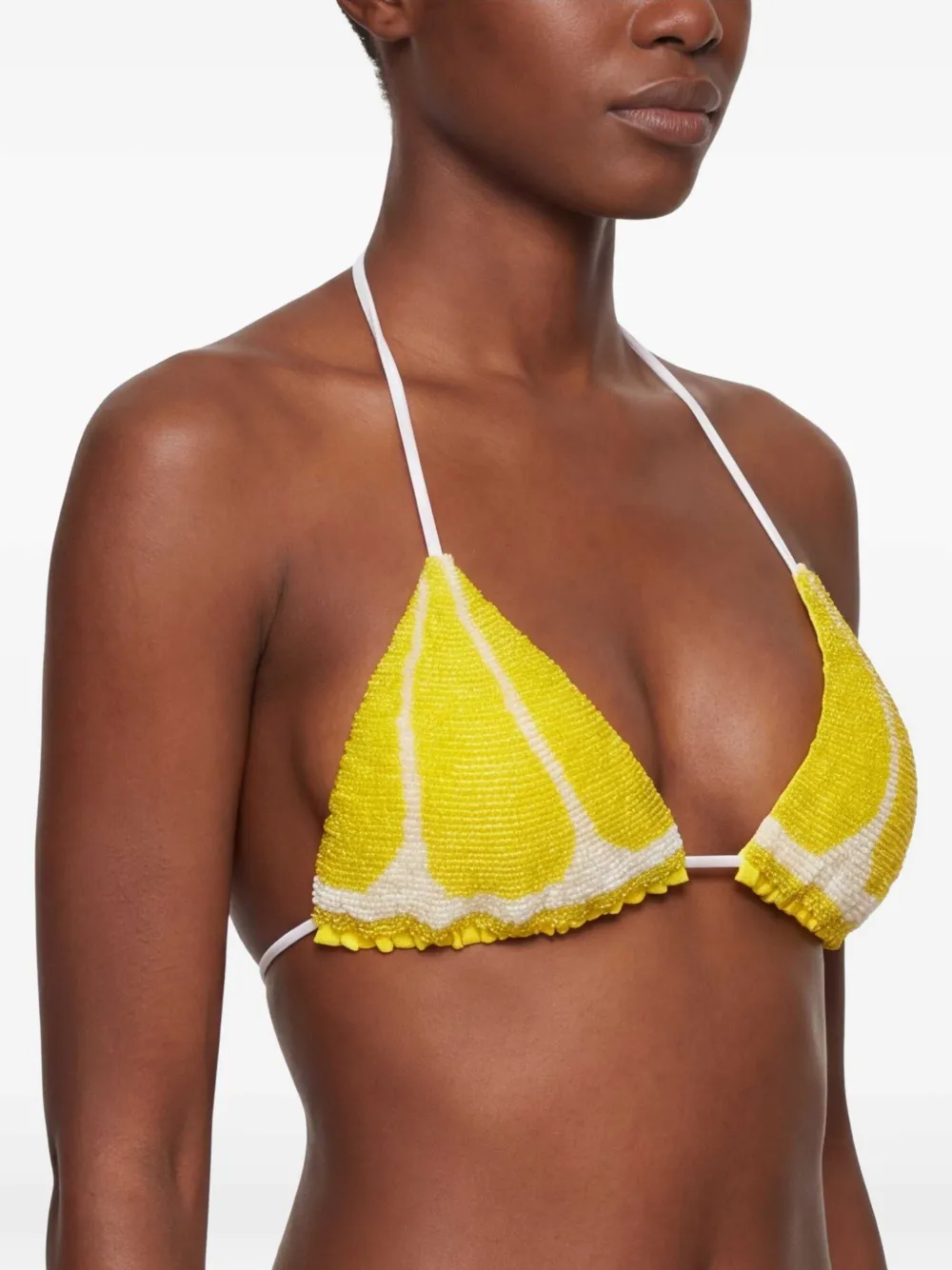 Leslie Amon Lemon Slice bikinitop met kralen Geel