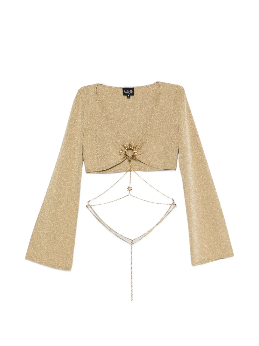 Leslie Amon Sun chain-embellished top - Oro