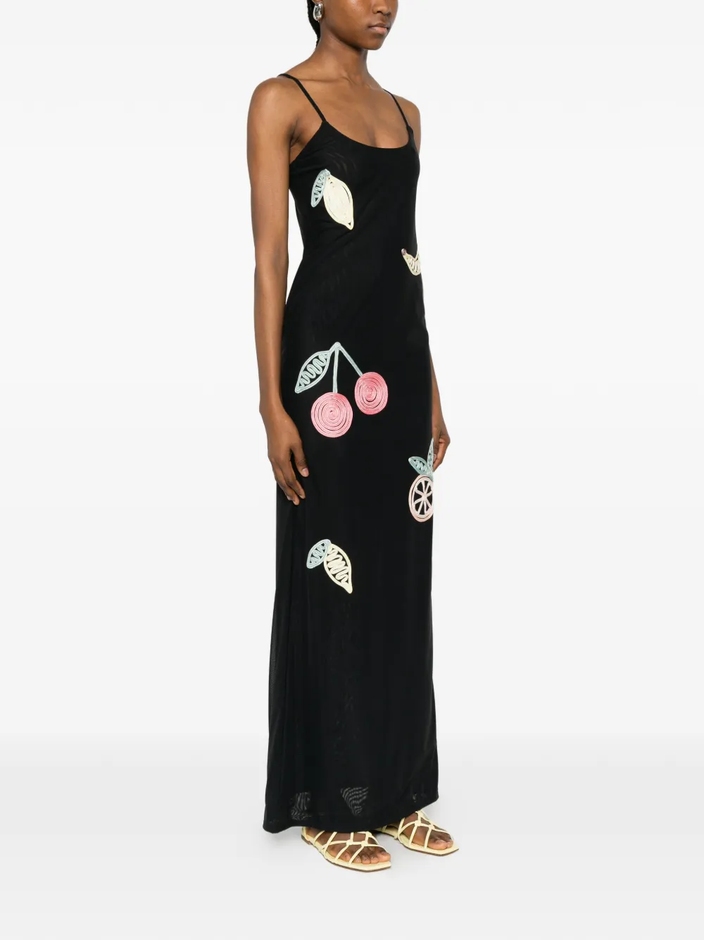 Leslie Amon Fruit Punchmaxi onderjurk Zwart